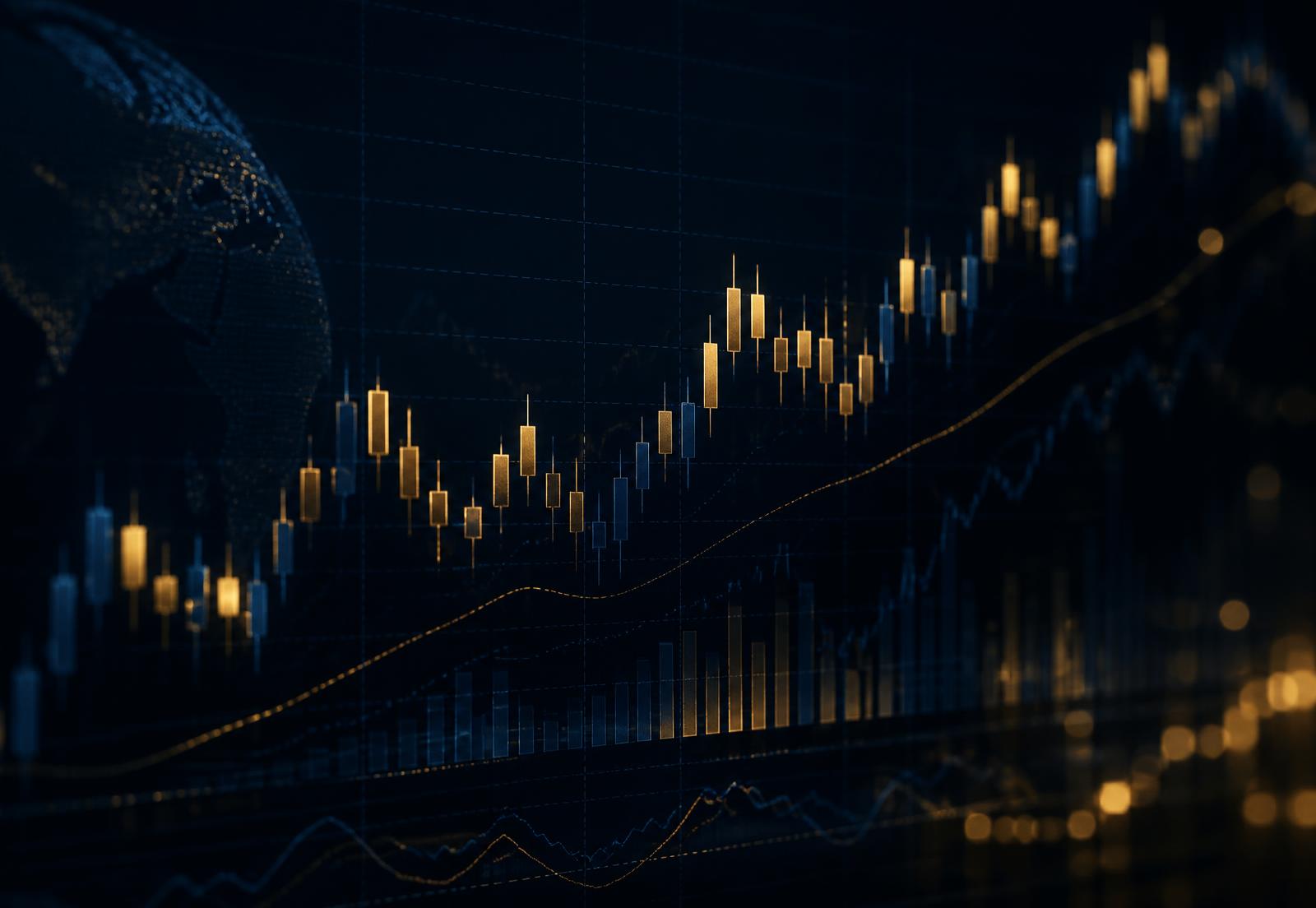 Candlestick chart of global financial market data